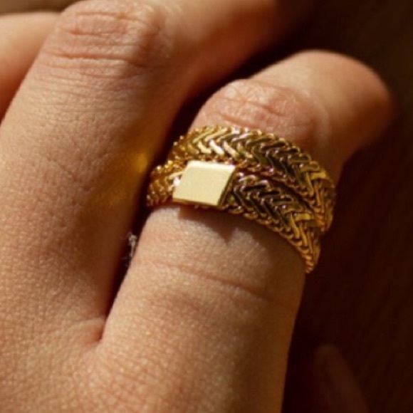 🧡Insta 18K gold plated flat chain ring - Picture 3 of 3